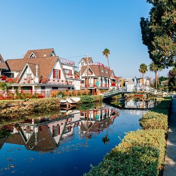 venice canals in los angeles, california, usa